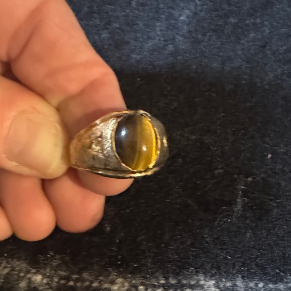Men's Yellow Tiger's Eye Signet Ring - Unbranded